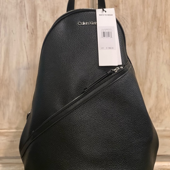 NWT Calvin Klein Black Millie Convertible Slingbag - Picture 1 of 9